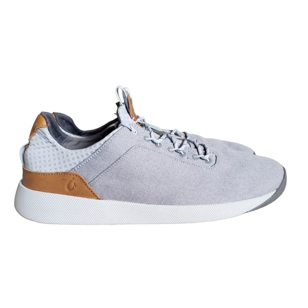 OluKai Nanea Li Pale Grey Vapor Oxford Sneaker Athleisure Lace Up Men's‎ Size 13